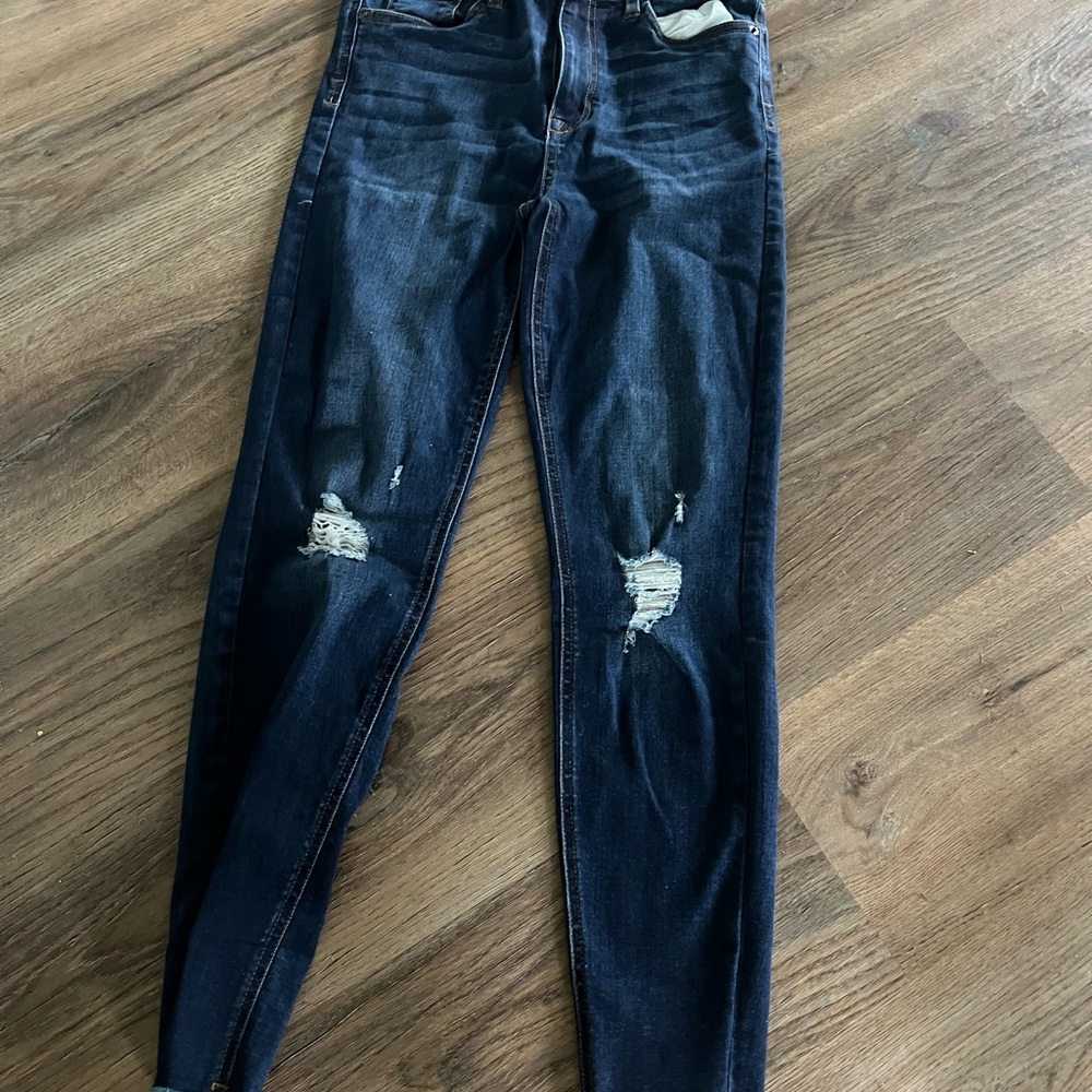 Distressed Dark Blue Women's Jeans
